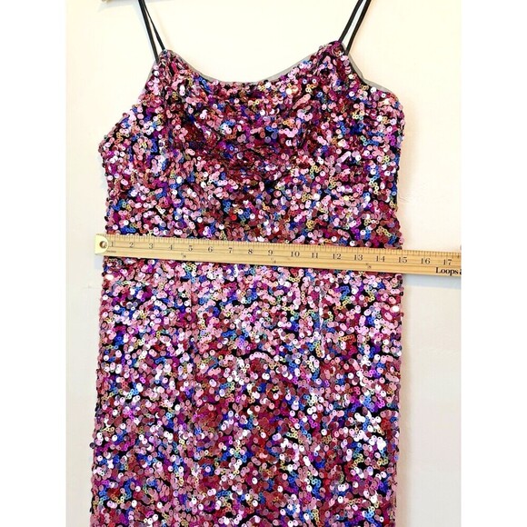 JULES AND CLEO Cowl Neck Allover Sequin Dress with Slit luxury formal size 10 - Picture 8 of 13